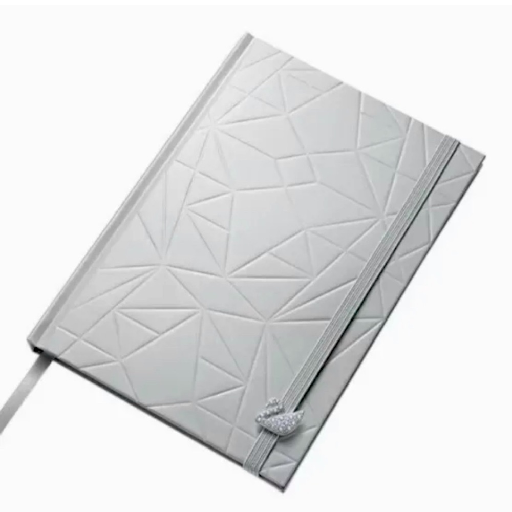 Swarovski Facets Journal Notebook with Swan Charm - Gray